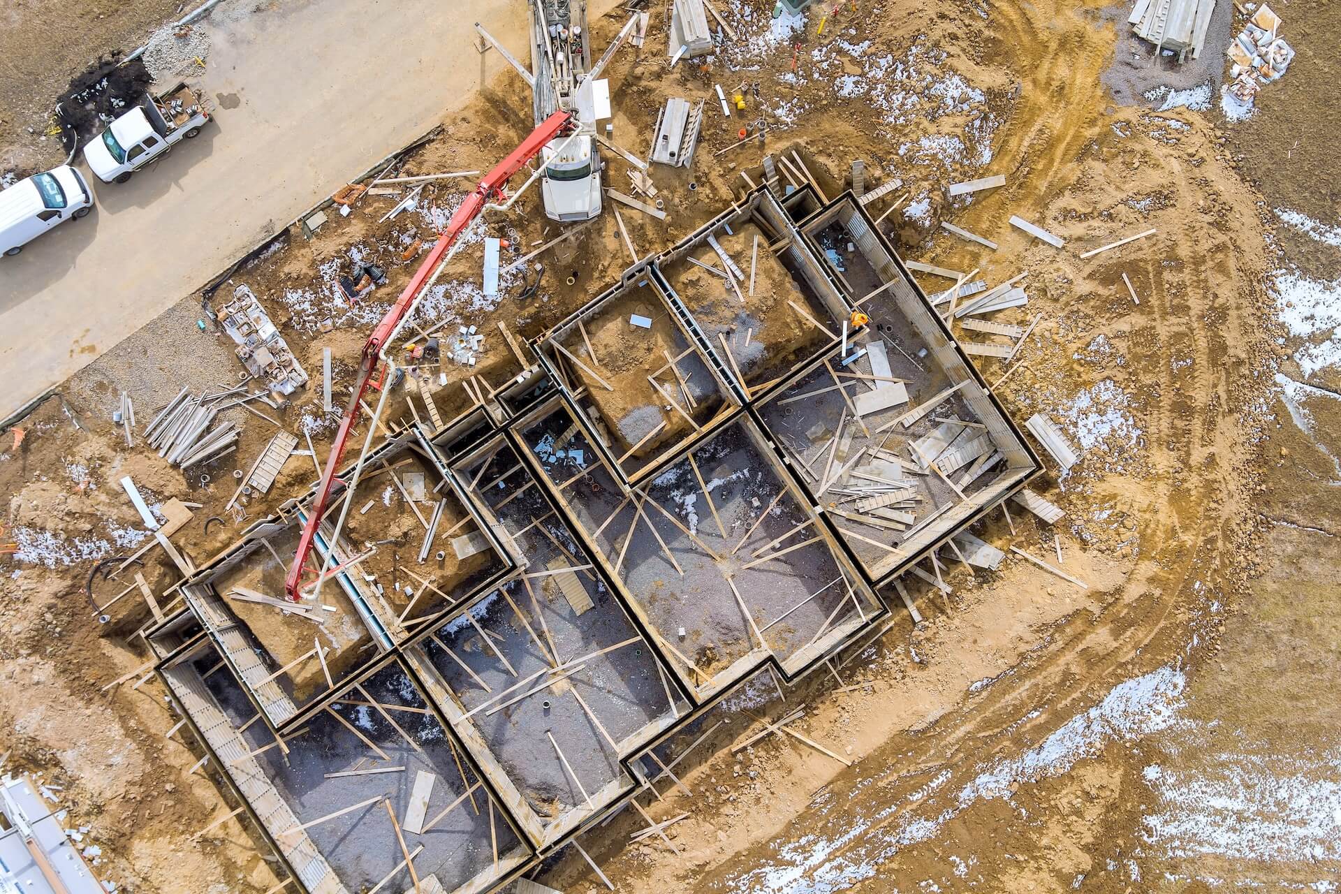 Overhead view of a demolition site using different methods of demolition | Featured image of the methods of demolition blog of Gumdale Demolition.