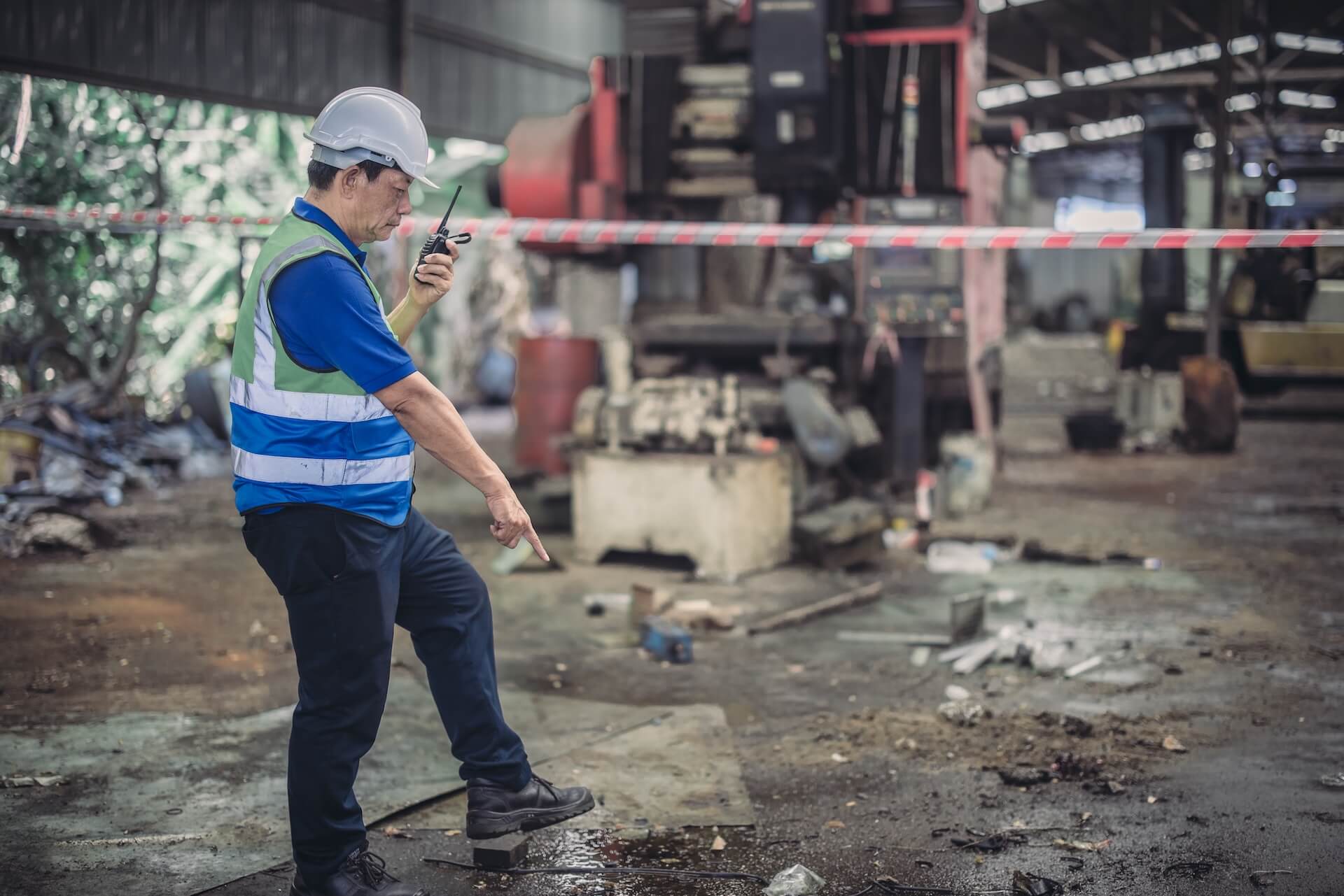 Foreman conducting site clearing checks | Featured image of the Demolition & Site Clearing - Everything You Need to Know blog by Gumdale Demolition.